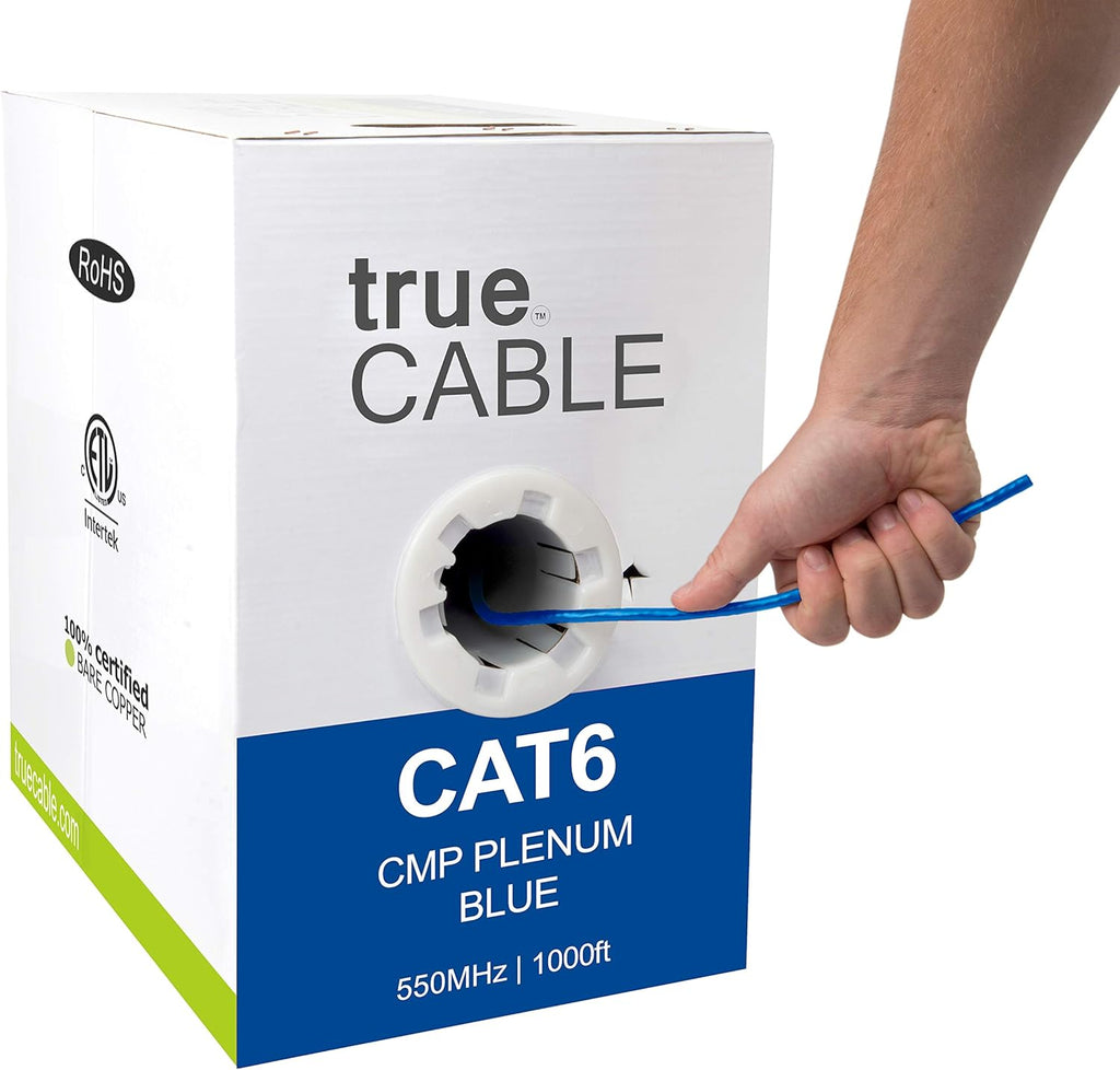 1000ft Black 23AWG 4 Pair Solid Bare Copper Bulk Ethernet Cable P8276