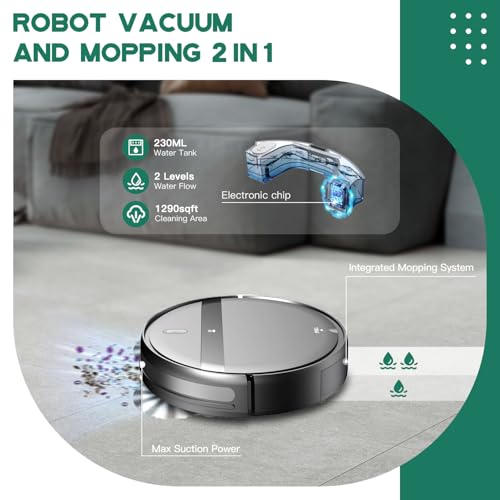 Robot Vacuum and Mop Combo, 2-in-1 Robotic Vacuum Cleaner with Tangle-Free Suction H588
