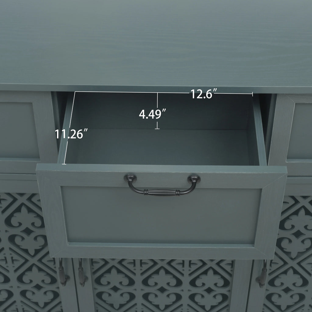 Dark Green 3 Door 3 Drawer Sideboard Storage Cabinet M685376