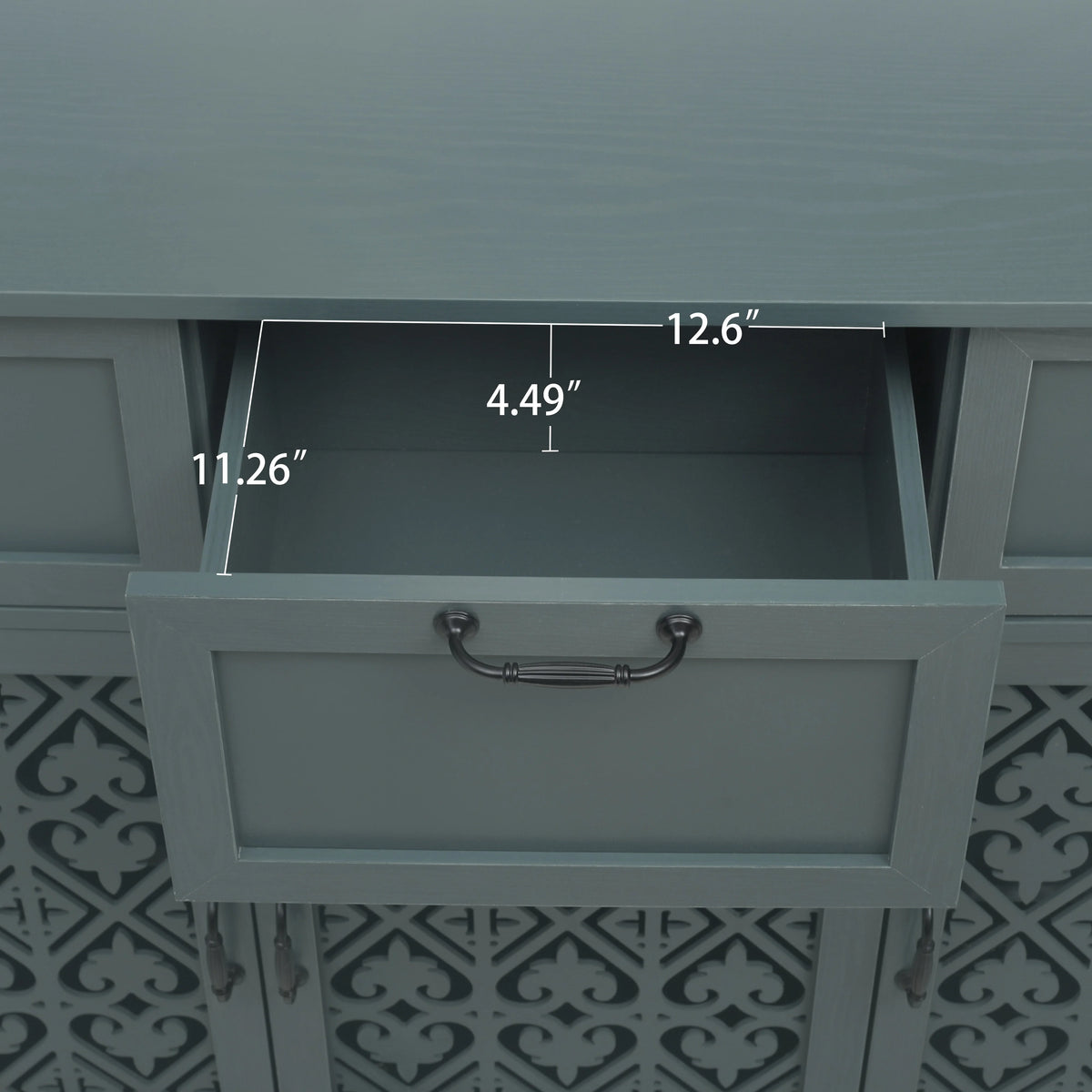 Dark Green 3 Door 3 Drawer Sideboard Storage Cabinet M685376
