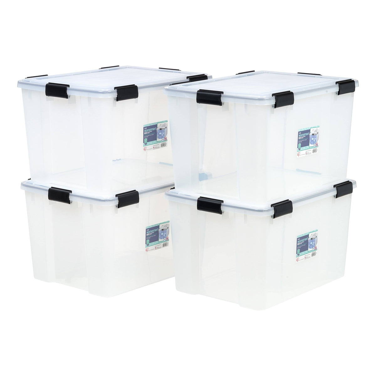 Clear 74 qt Weathertight Storage Box 4 Pack O941943