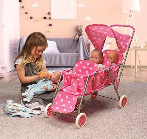 Pink Polka Dots Triple Doll Stroller Z605361