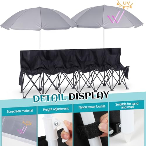 Folding Portable Soccer Bench Chair with Storage Bag O262