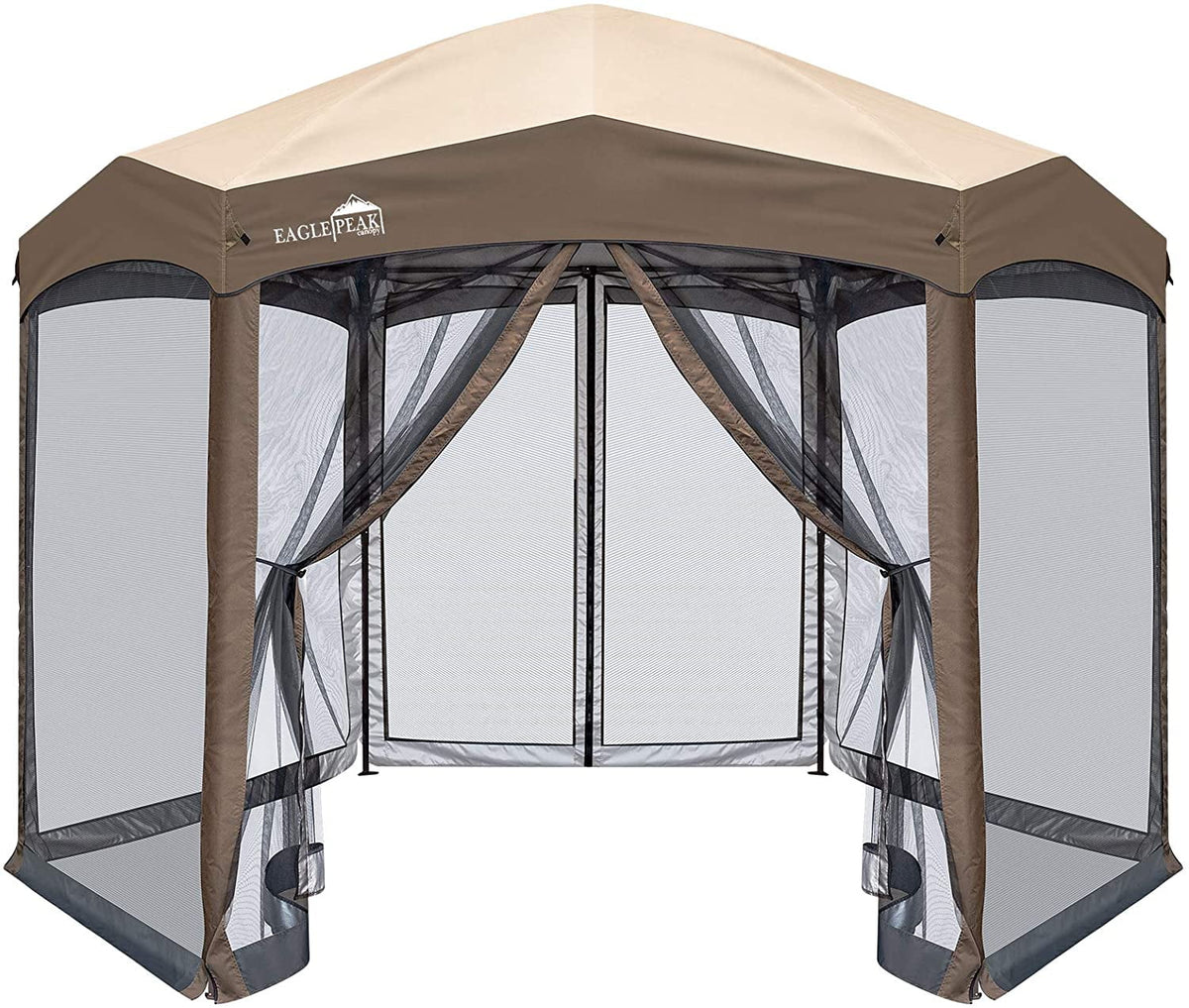 6 Sided Pop-Up Camping Gazebo with Mosquito Netting Q2197