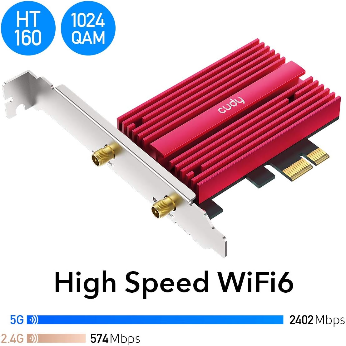 AX3000 WiFi 6 PCIe Card, Bluetooth 5.0 PCIe Adapter, Pack of 2 W3240