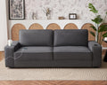 Grey Chenille Sofa with USB Charging Ports & Cup Holders B51219