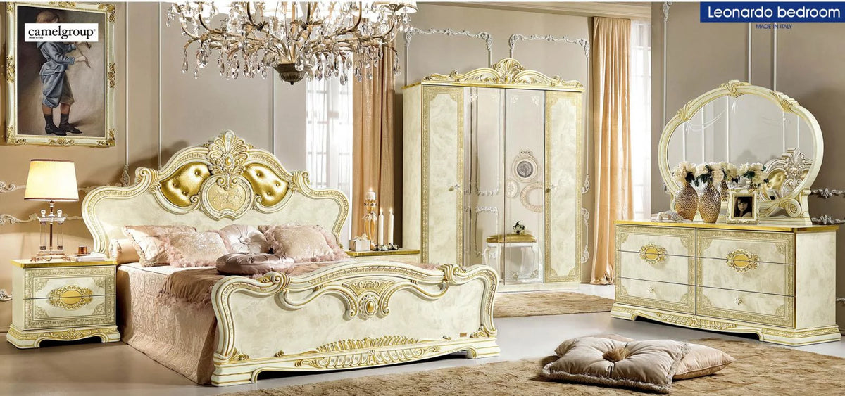 Gold Ivory King Bedroom Set V15268