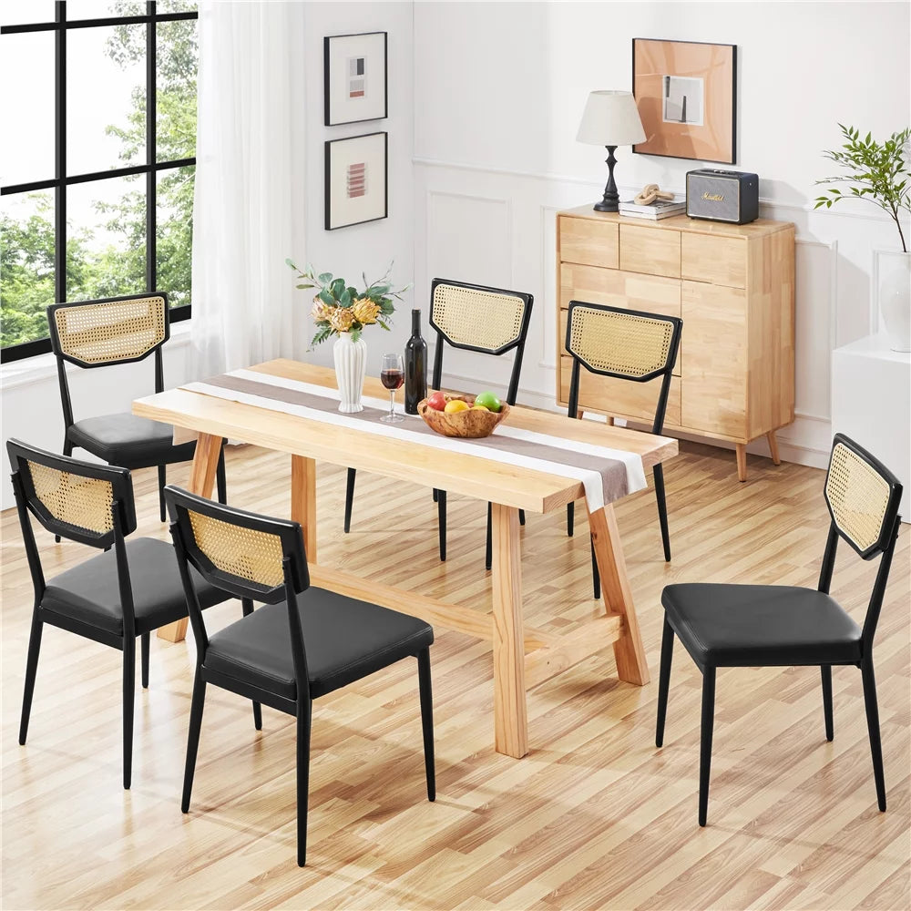 Black Faux Leather Dining Chair Set of 2 Q62708