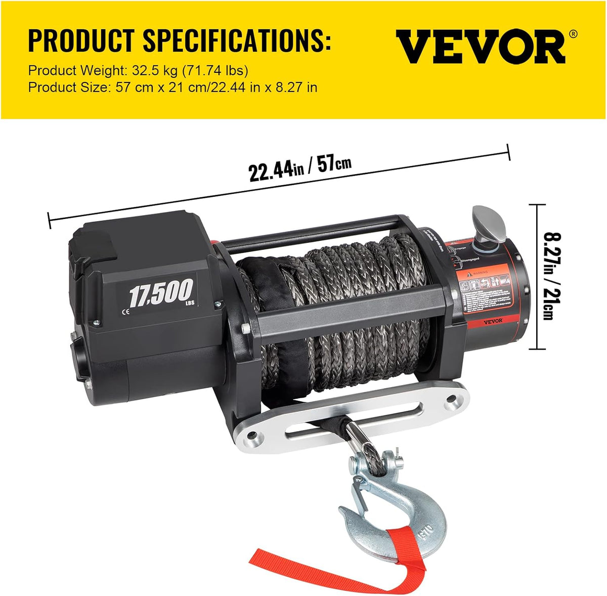 17500lb 12V Electric Winch with Wireless Remote Control Q5588
