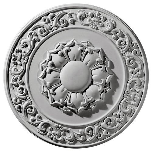 27 3/4x22OD x 2x22P Ceiling Medallion, Hand-Painted Pot of Cream Crackle B2444