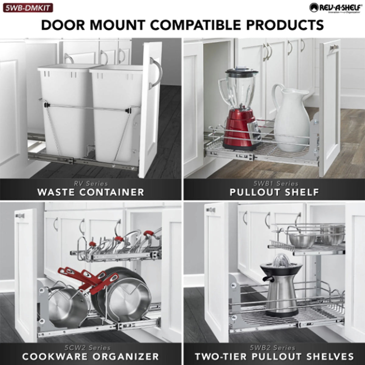 Cabinet Door Mount Kit for Pull Out Shelves & Trash Cans H53720