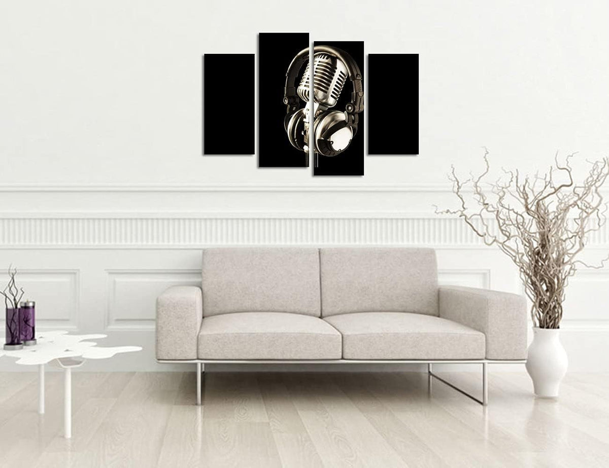 Black and White Framed Canvas Wall Art 4 Panels T666723