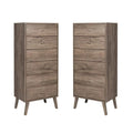 6 Drawer Wood Chest Set of 2 M519