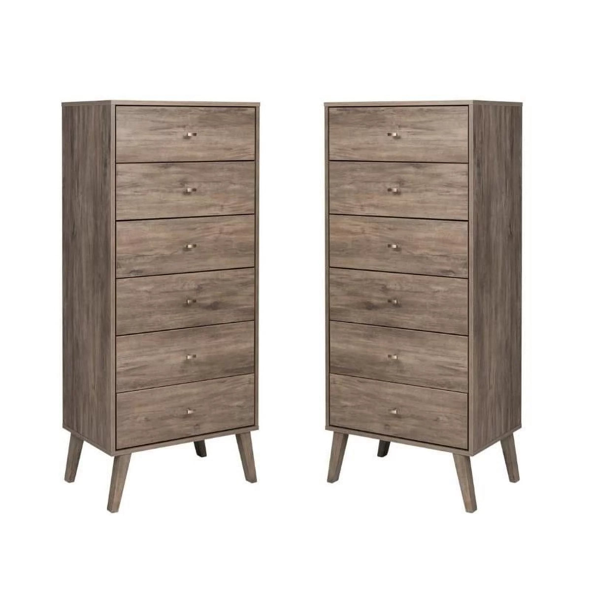 6 Drawer Wood Chest Set of 2 M519