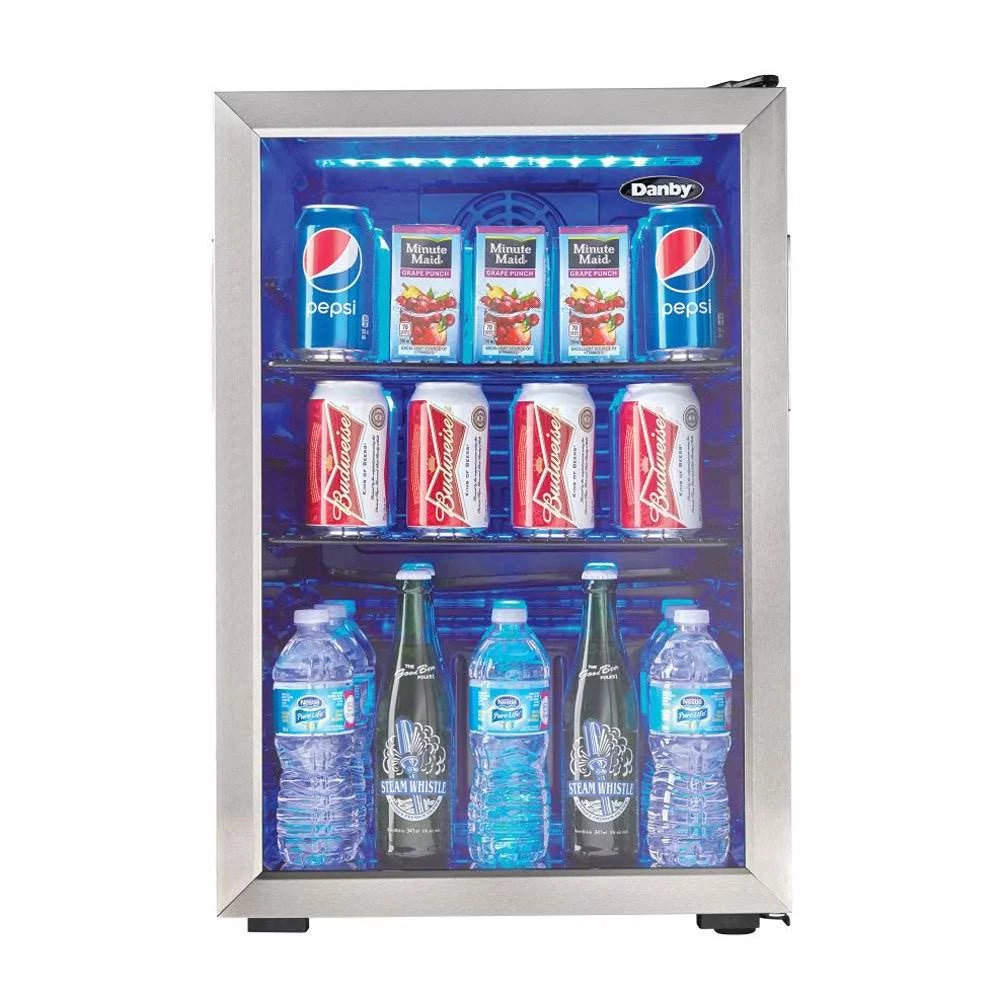 95 Can 2.6 Cu. Ft. Beverage Center Mini Fridge with Glass Door S78481