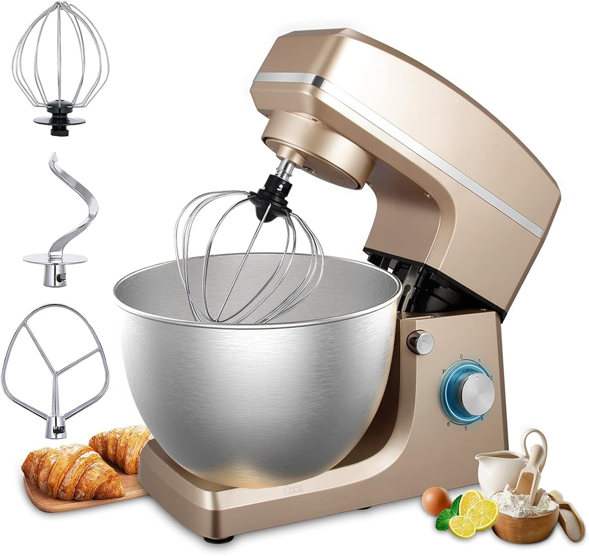 Red 8.5QT 660W 6-Speed Tilt-Head Stand Mixer with Stainless Steel Bowl H3040