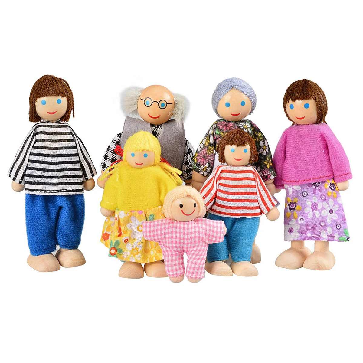 Wooden Dolls Playset Set of 7-Piece Z75866