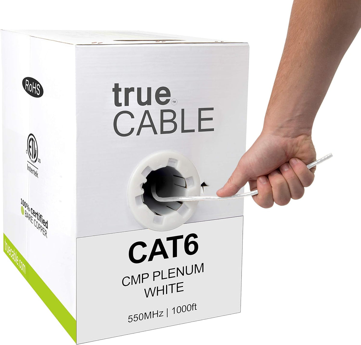1000ft Black 23AWG 4 Pair Solid Bare Copper Bulk Ethernet Cable P8276