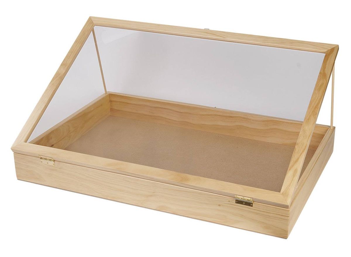 36 inch Natural Pine Wood Countertop Display Case C9721