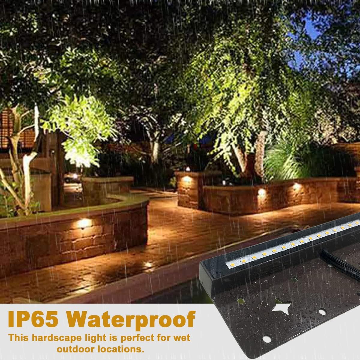 8-Pack 7 Inch 4W LED Hardscape Paver Light, IP65 Waterproof, Soft White 2700K T1334