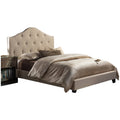 Beige King Platform Bed A2637