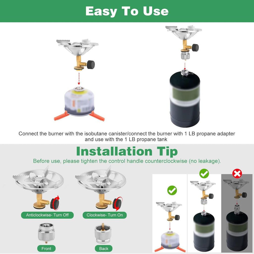 2 in 1 Portable Camping Stove with Carrying Bag I28734