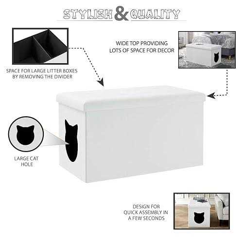 Cat Litter Box Enclosure Bench Ottoman A9905