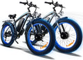 Two 2000W Electric Bikes with 48V 20Ah Removable Batteries 21 Speed Hydraulic Disc Brake (Blue + Blue) Z255
