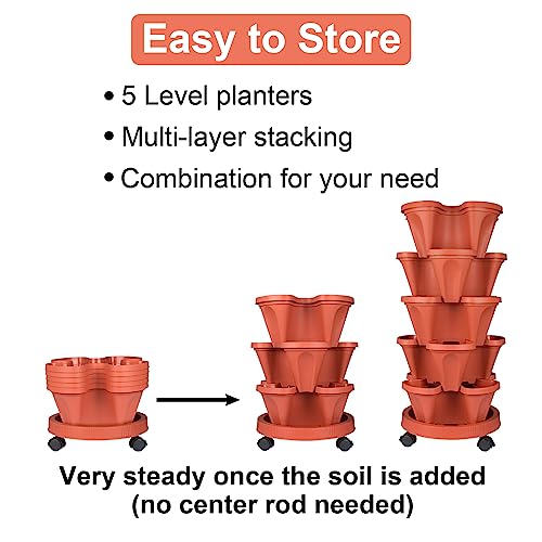 7 Tier Stackable Planters with Removable Wheels U23918
