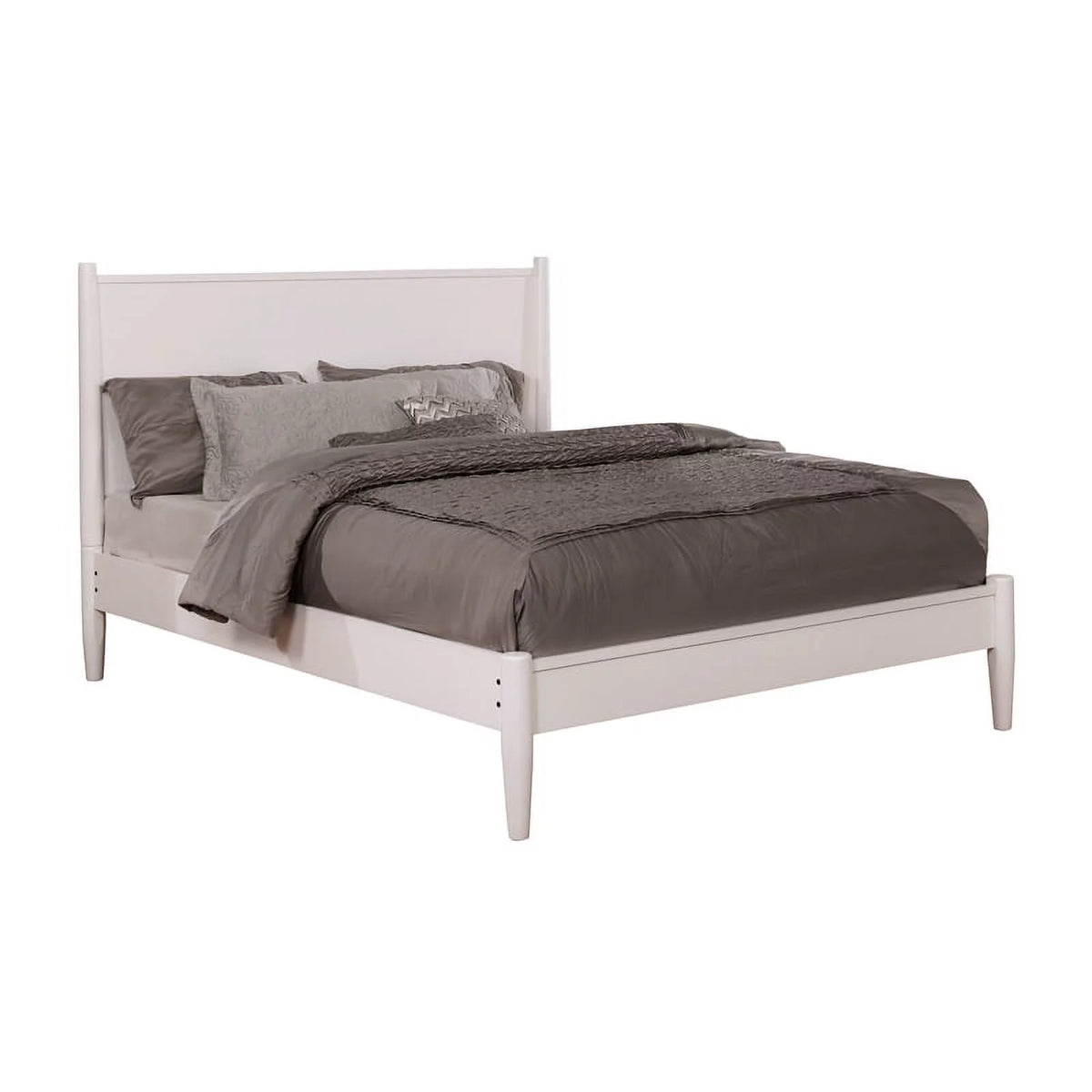 Solid Wood Queen Platform Bed in White K348