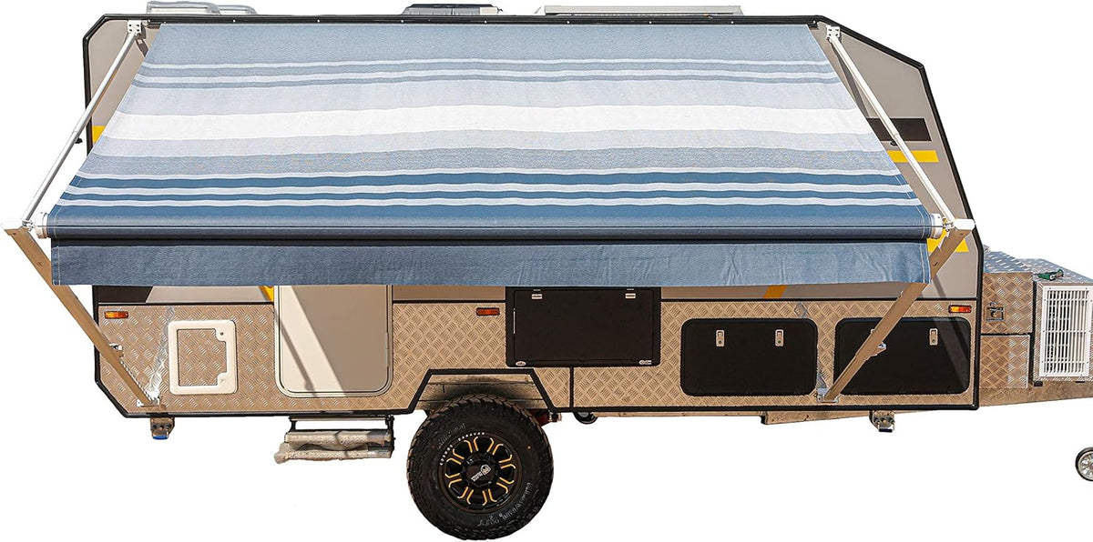 Black 12x8 Ft Retractable RV Trailer Awning G93052