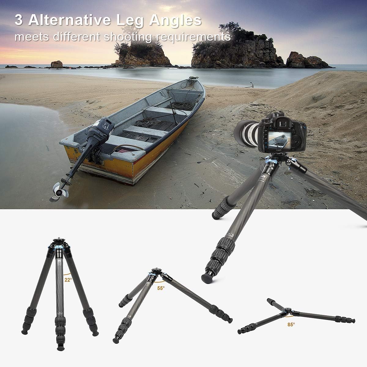 Carbon Fiber Tripod with Two-Section Center Column N8935