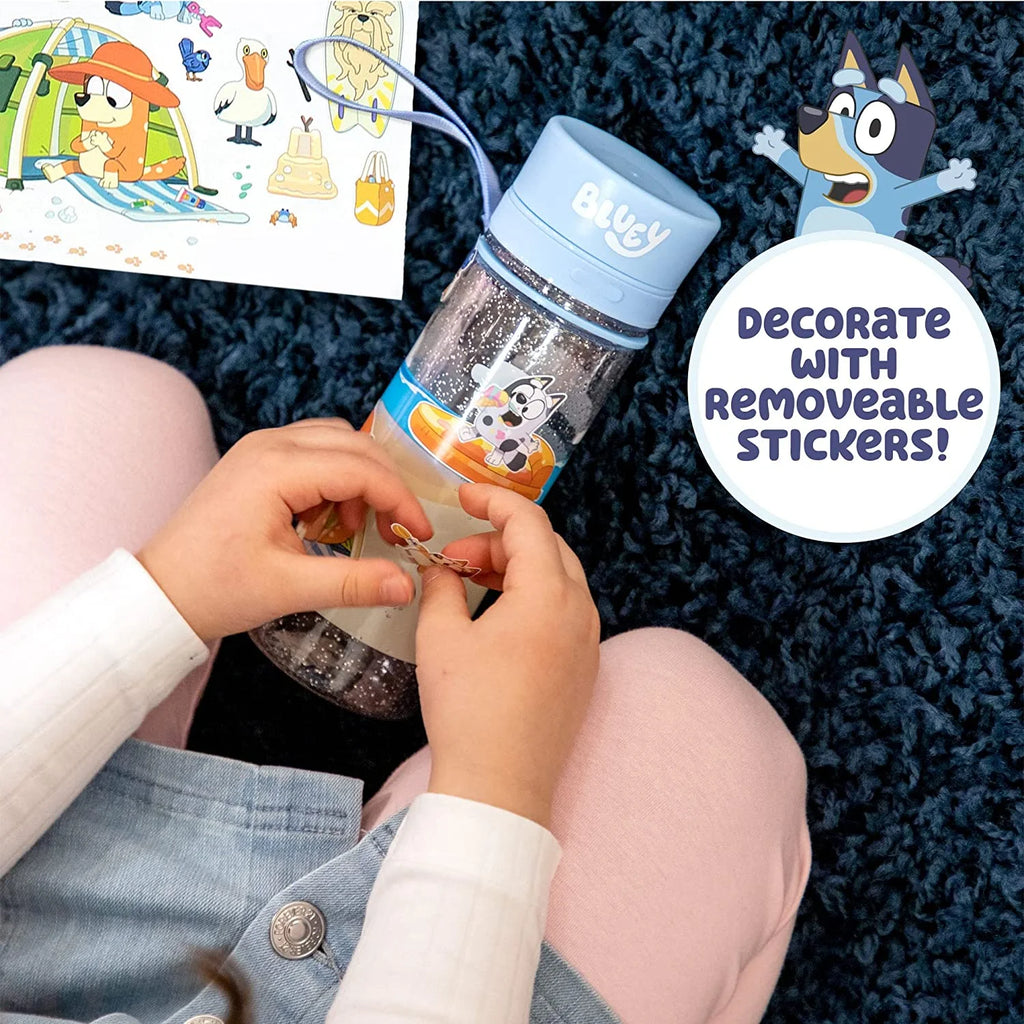 Bluey Decorate Your Own Reusable BPA-Free Water Bottle with Repositionable Stickers R838217