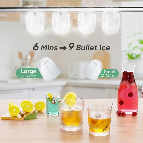 Portable Self-Cleaning Countertop Ice Maker 26.5Lbs/24H Black V957