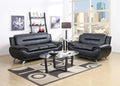Black Bonded Leather Sofa & Loveseat Set T2977