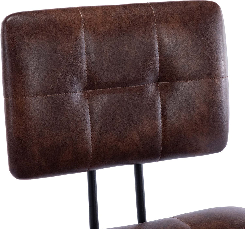 Faux Leather Upholstered Dining Chairs Set of 2 with Metal Legs Z152