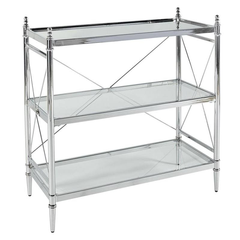 Glass Floor Console in Chrome M3900