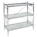 Glass Floor Console in Chrome M3900