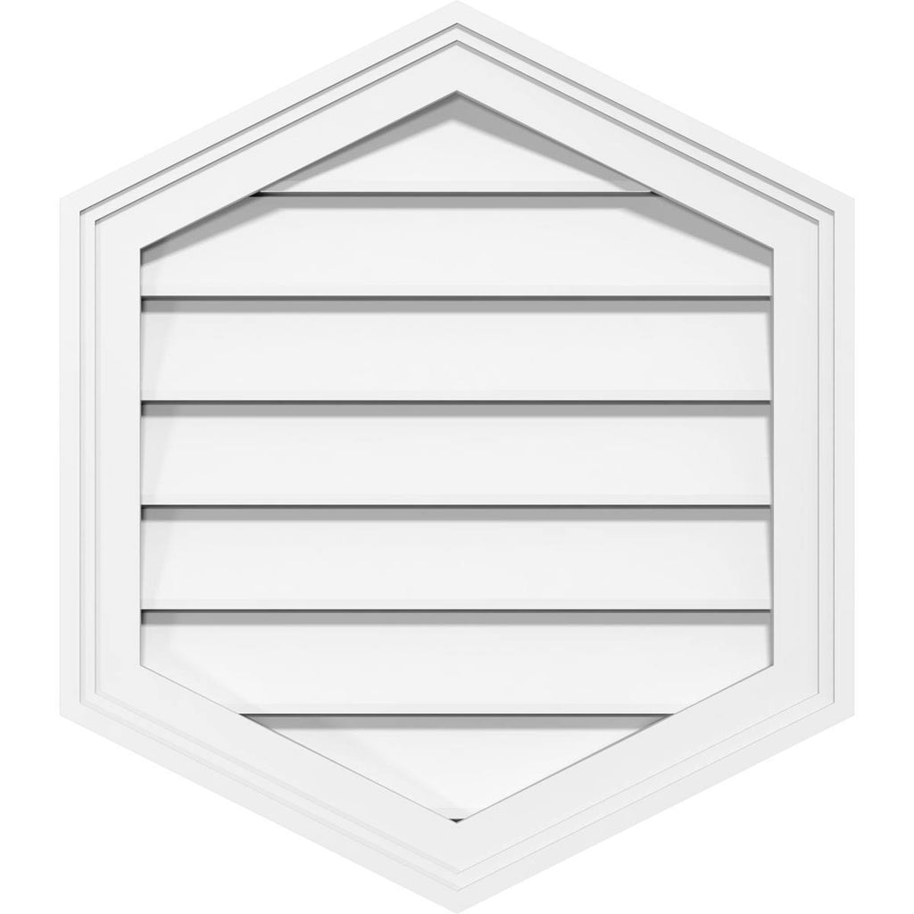 28x22W x 32x22H Vertical Peaked Surface Mount PVC Gable Vent 4/12 Pitch G719