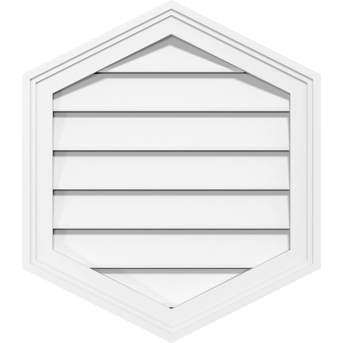 28x22W x 32x22H Vertical Peaked Surface Mount PVC Gable Vent 4/12 Pitch G719