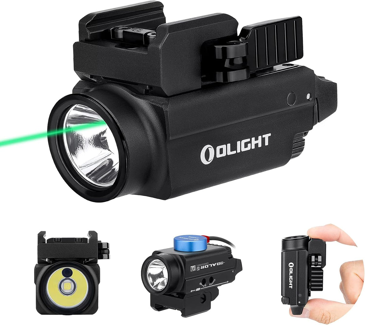 Compact Rail Mount Weaponlight with Green Beam and White LED Combo, Magnetic USB Rechargeable Tactical Flashlight with 1913 or GL Rail, Battery Included (Desert Tan) X4119