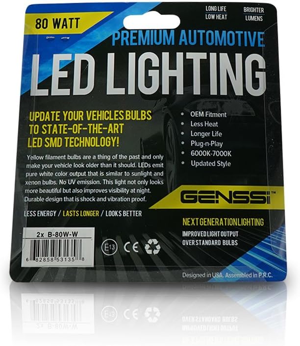 80W LED Headlight Bulb Pack of 2 Q38917