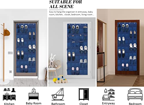 35 Mesh Pockets Blue Hanging Shoe Organizer A5768