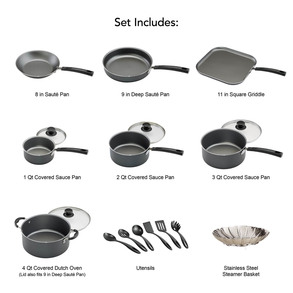 18 Piece Non-stick Cookware Set T403