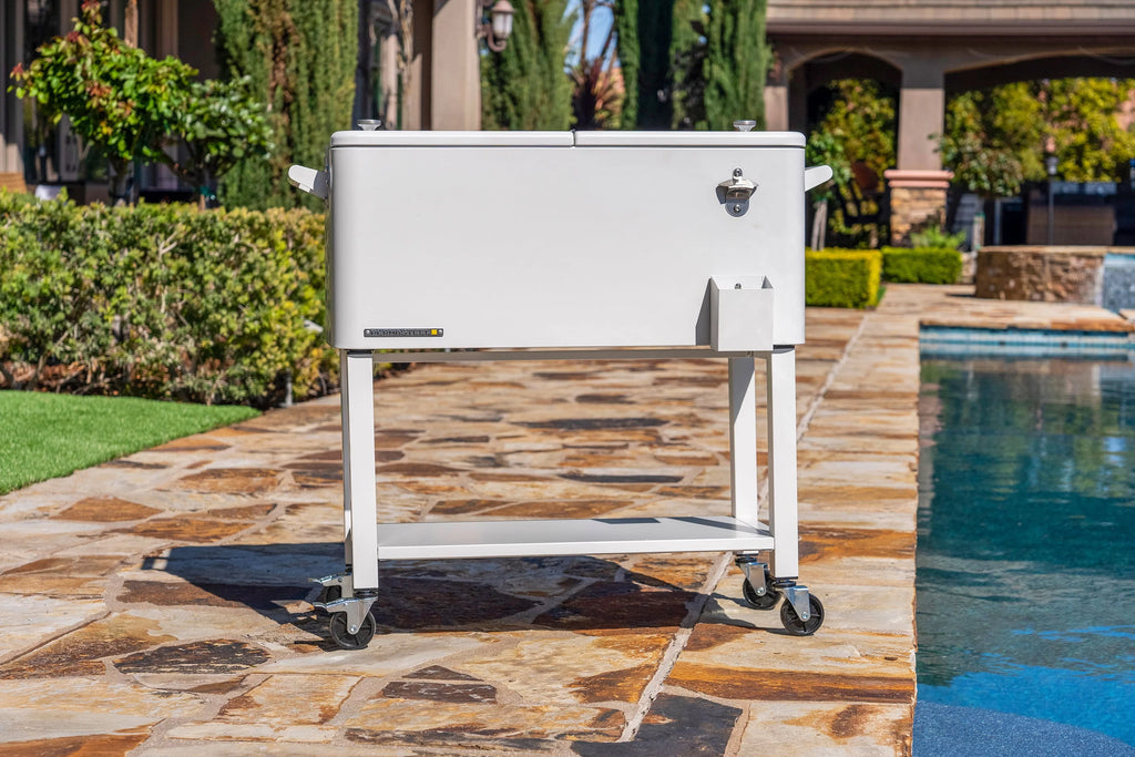 80-Qt Steel Rolling Patio Cooler with Removable Basin A803226