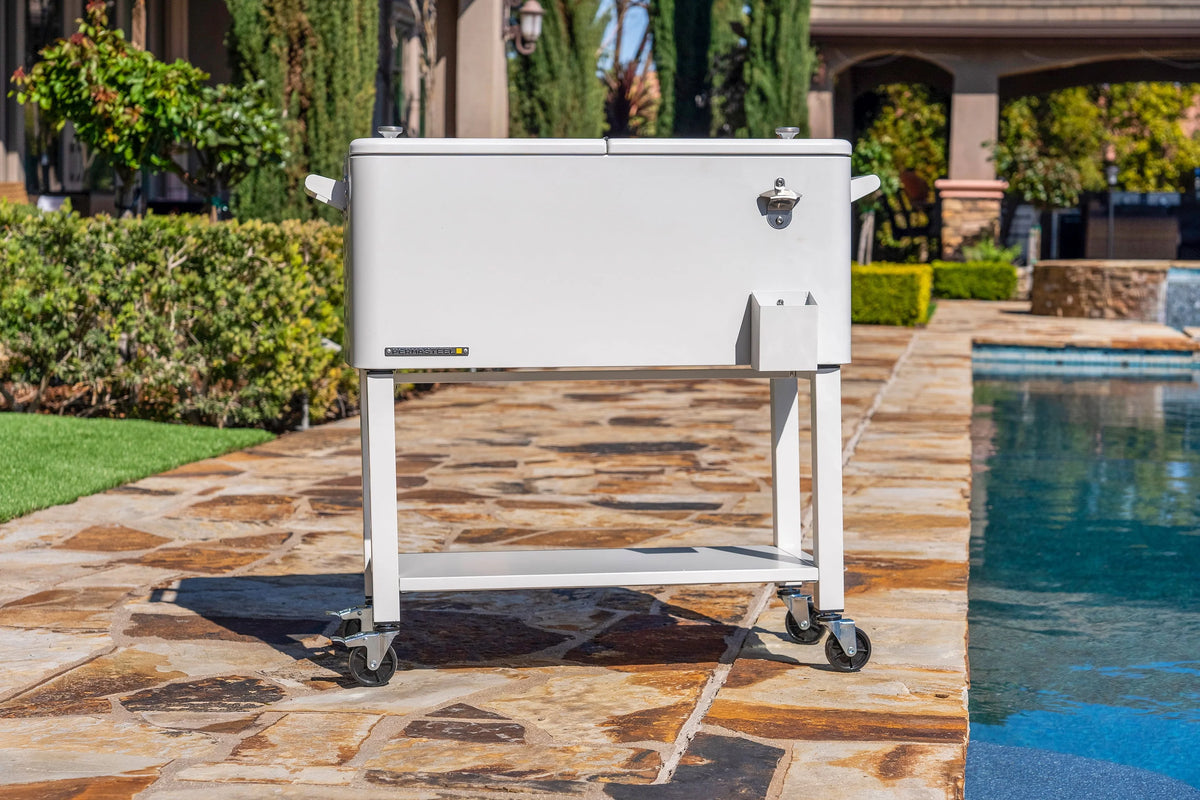 80-Qt Steel Rolling Patio Cooler with Removable Basin A803226