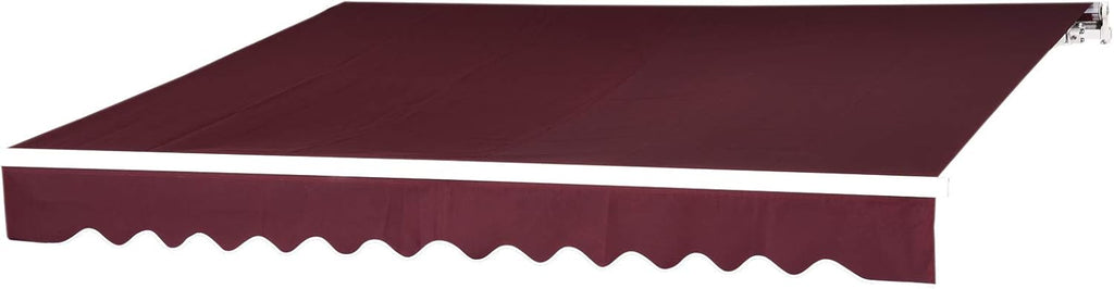 12x10 Feet Manual Retractable Patio Awning Canopy (Grey) U8649