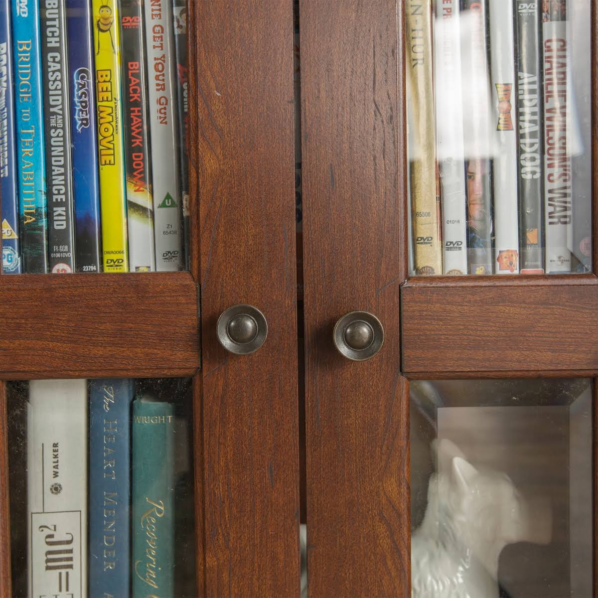 41x22 Wood Media Storage Tower Cabinet Brown Y60285
