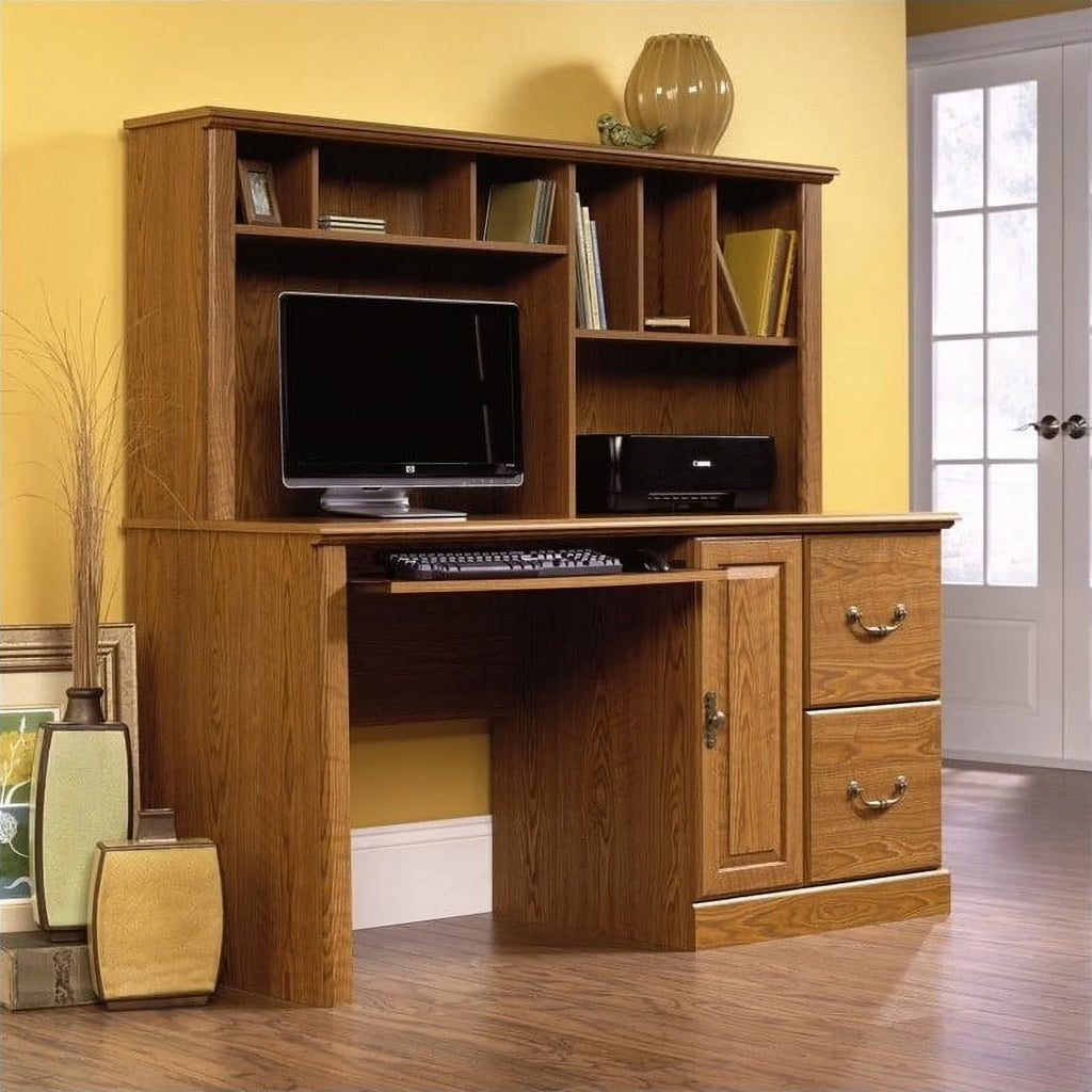 Traditional Wood Computer Desk with Hutch O2884