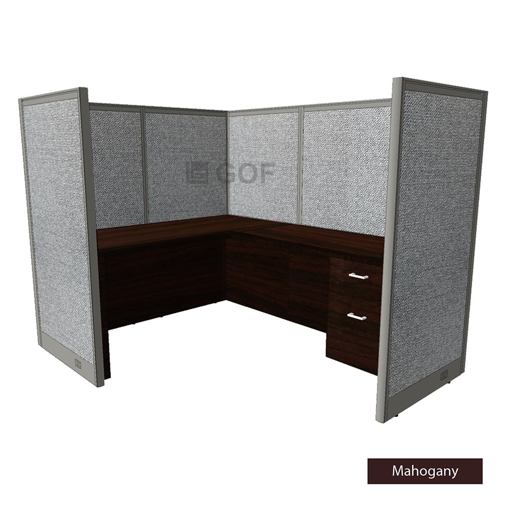 1 Person Workstation Cubicle with Desk, Artisan Grey L843